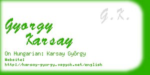 gyorgy karsay business card